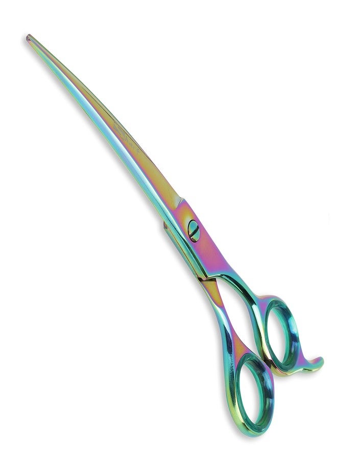 Sharf Rainbow 7.5 Inch Curved Dog Grooming Scissors - 440C Japanese Steel - Trusted Brand - Image 1